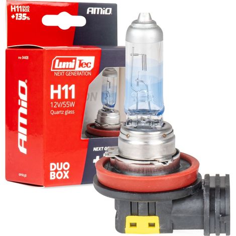 Lampadine alogene H11 12V 55W LumiTec di nuova generazione +135% DUO amio-04408 (1/5)