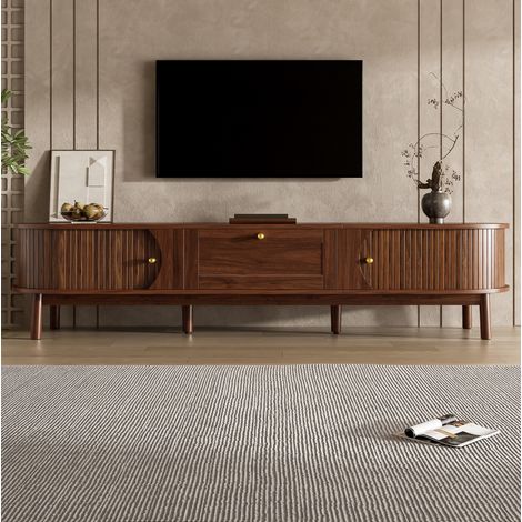 Mobile TV 170x39,5x38 cm noce MDF - 1 cassetto e 2 ante scorrevoli (1/5)
