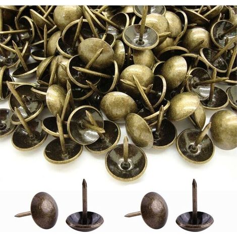 500 Stück Polsternägel, hochbelastbar, 17 x 11 mm, bronzefarbene Ziernägel, Retro-DIY-Polsternägel für Möbel, Sofas, Sessel, Betten, Stühle, Vintage-Dekoration – LIAIKI