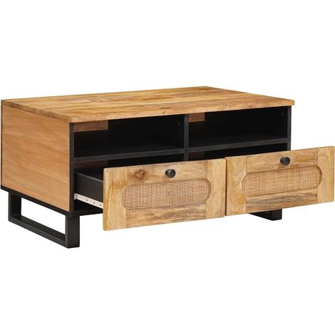 Table basse avec tiroir Chêne artisanal 80 x 54 x 40 cm (1/5)