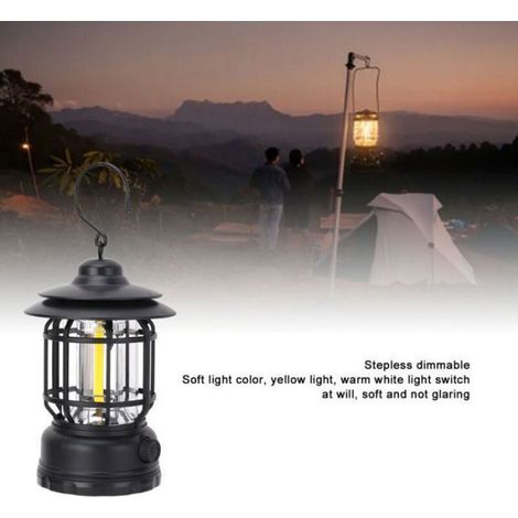 Lanterne Camping - ABS - Intensité Réglable - Rechargeable USB-C - Pour Randonnée Et Plein Air - 1 Pièce (1/4)