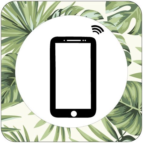 PLAQUE DE PORTE DESIGN SPHERE SMARTPHONE AUTORISE .- Terrazo - (1/3)