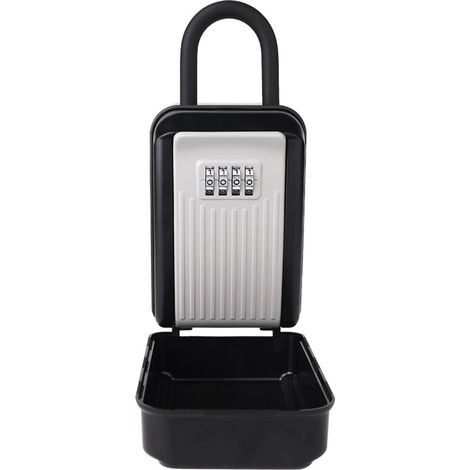 Caja de bloqueo de llaves para exteriores con grillete extraíble, caja fuerte de almacenamiento con candado impermeable, caja de llaves colgante con combinación de 4 dígitos para llaves - para el hoga (1/5)