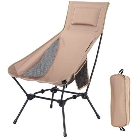 Chaise de Camping Pliable Confortable, Chaise de Pêche Pliante Portable pour L'extérieur, Ultra Légère Chaise Pliante Confortable Charge Maximale 120kg pour Voyages, Randonneurs, Pêche, Plage (1/5)