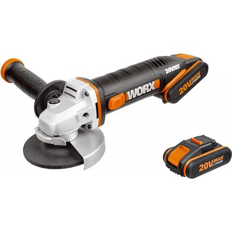 Meuleuse d'angle sans fil 2 batteries 20V 2,0Ah Worx Wx800 (1/5)