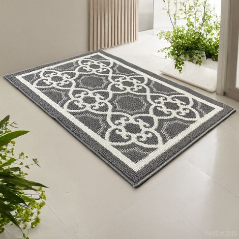 Paillasson antidérapant pour entrées, portes et couloirs, gris, 60 x 90 cm (1/5)