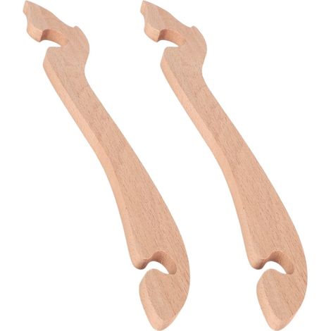 2pcs Extracteur de Grille de Four pour Prévenir les Brûlures, Bois Outil Pousser-Tirer Grille Four avec Longue Poignée Gadget Cuisine Résistant à la Chaleur pour Friteuse à Air et Grille-Pain (1/5)