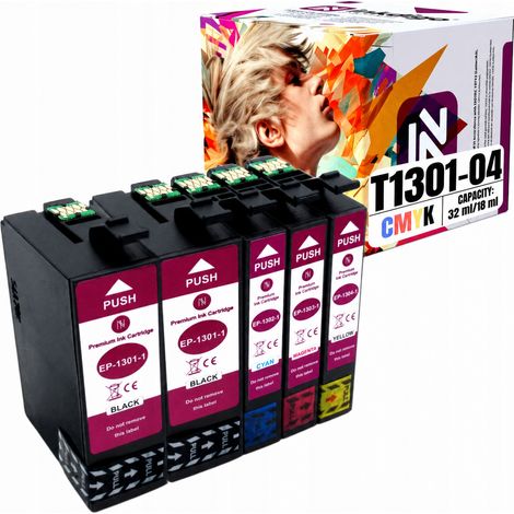 Inkdigo T1301-T1304 Tinte kompatibel mit Epson Stylus BX925FWD WorkForce 525 TÜV-zertifiziert (1/5)