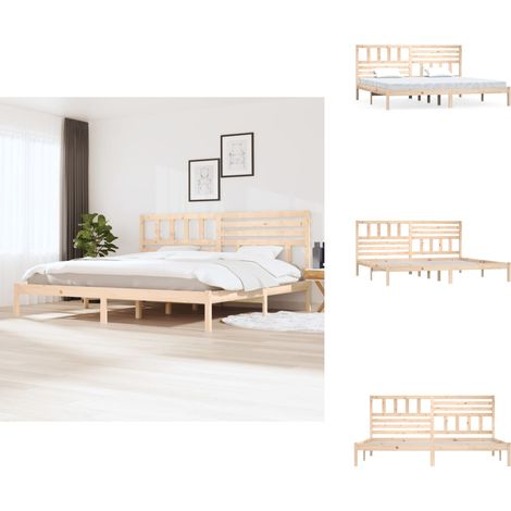 Massivholzbett ohne Matratze 180x200 Kiefernholz - Massivholzbette - Kiefernholzbette - Doppelbettbette - Boxspringbett Alternative - Holzbett (1/5)