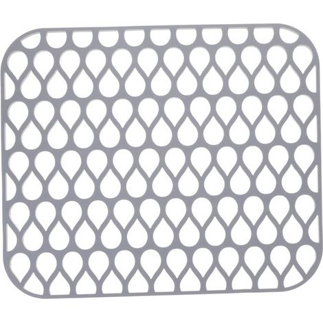 Silikon-Abtropfmatte – Spülbeckenmatte/Trockenmatte – Küchenarbeitsplatte – hitzebeständig, selbstzuschneidbar – 35 x 29 cm – hellgrau (1/5)