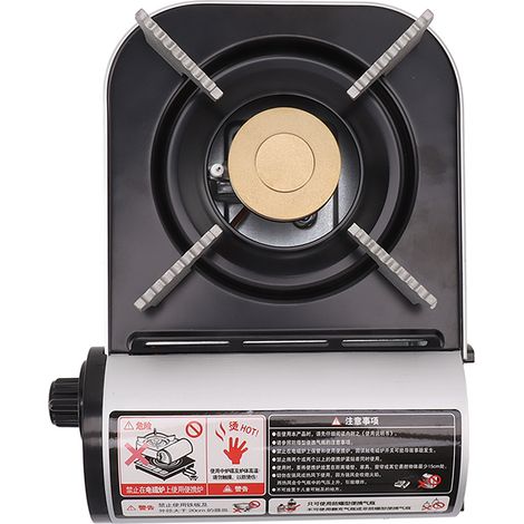 Tragbarer Gaskocher, sichere und gleichmäßige Wärmeverteilung, Mini-Butangaskocher mit Tragetasche, ideal zum Kochen beim Camping. (1/4)