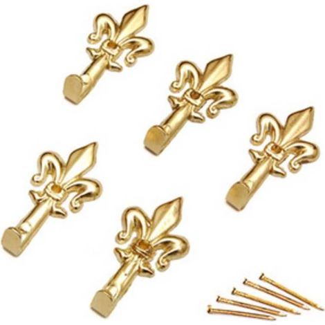 5 x BL GANCIO P/QUADRO GIGLIO 47 MM ORO L N. 2 5 PZ