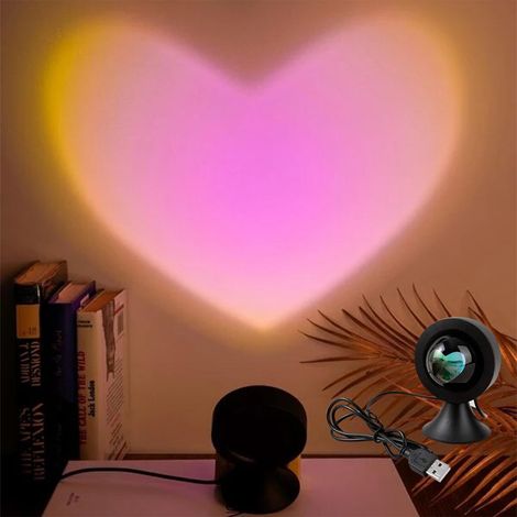 Projecteur De Cœur - Lampe À LED Pour Chambre - Projection Murale Et Plafond - Distance De Projection 3 À 8 M - Idéal Pour Décoration Romantique - 1 Pièce (1/5)