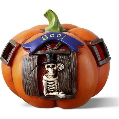 Halloween 5,7 Pouces Crne Citrouille Lampe, Jack-o'-Lantern Halloween Citrouille Lanterne Dcor D'automne Cour Entre Jardin Bureau Rebord De Fentre (1/5)