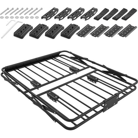 Panier de toit voiture 1168 x 914 x 102 mm, porte-bagages pliable, charge 90,72 kg, montage, universel pour SUV et camion (1/5)