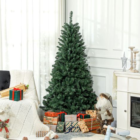 Árbol de Navidad Artificial 180 cm con 760 Ramas de Alambre de Memoria y Base Plegable Árbol de Navideño Verde (1/5)