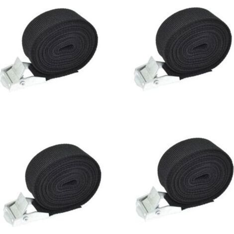 Sangle d'arrimage 4 pièces - LON® - Fixation Moto/Vélo - 2,5 cm x 4 m - Charge max 250 kg (1/5)