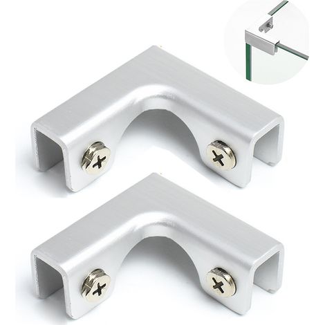 2 équerres d'angle, 50 x 50 x 11 mm, pour panneaux de 8 à 11 mm, fixation verre/bois/plastique, usage salle de bain cuisine bureau (1/5)