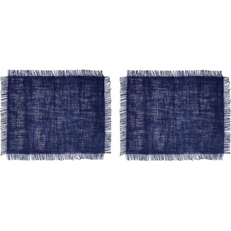 Sets de Table en Jute, Lot de 2 Sets de Table rectangulaires Bleus pour Tables de Salle à Manger rustiques, 35 x 45 cm, antidérapants, Design Naturel (1/5)