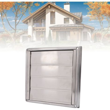 Rejilla de extracción de 125 mm para ventilación mural con aletas extraíbles y móviles de acero inoxidable 304, protección contra la lluvia y el viento. (1/5)