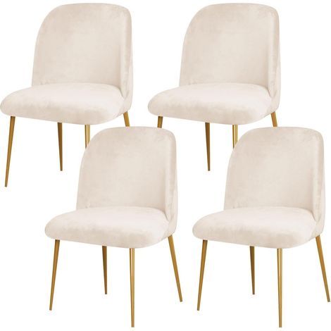 Set di coprisedie con schienale curvo (4 pezzi, stile moderno medievale, beige) (1/5)