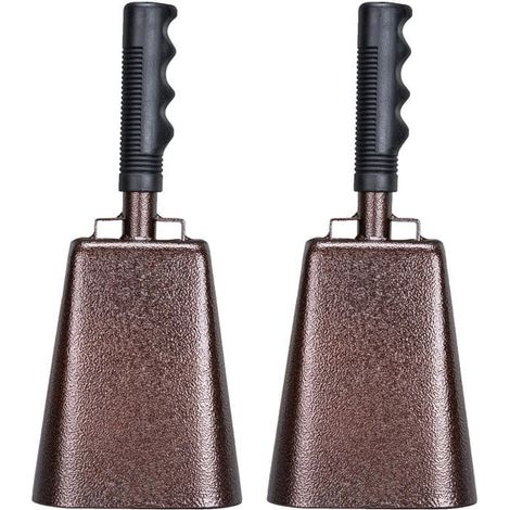 Cloche À Vache - Poignée Longue - En Fer - Pour Événements Sportifs, Fêtes et Rassemblements - Lot De 2 (1/2)