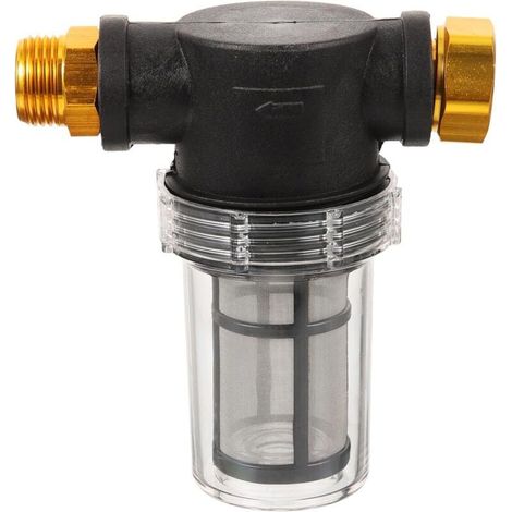1 Filtre à eau, 3/4'', 115 trous, 100 mailles, pour nettoyeur haute pression et tuyau de jardin (1/4)