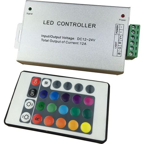 24-key RF LED strip controller, LED controller, wireless radio frequency controller with aluminum housing