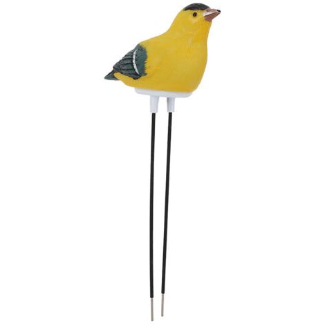 Bird-shaped plant moisture tester with whistling sound, measures soil water content, including button cell battery – Yellow--DTEKGAZ