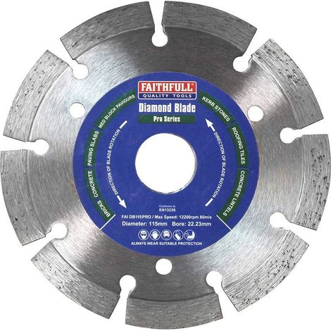 Faithfull Professional Trade Diamond Blade 115mm x 22.2mm (10mm segments) (1/3)