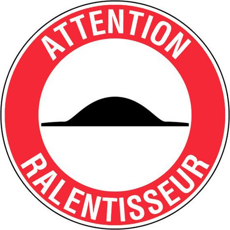 Novap – Panneau de signalisation Attention ralentisseurs Ø300mm – Polystyrène choc rigide – Trous pré-percés – Visibilité 12m – 4062419 (1/2)