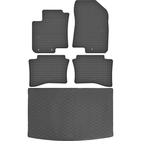Set di tappetini in gomma per auto e tappetino per bagagliaio per Hyundai i20 II Hatchback dal 2014 al 2020.