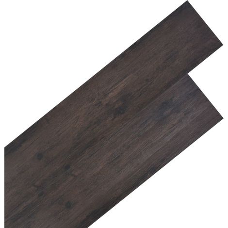 Planches de plancher PVC Non auto-adhésif Chêne gris foncé vidaXL