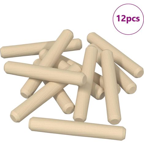Chevilles en bois 12 pcs Marron Ø 8 x 50 mm Bois massif