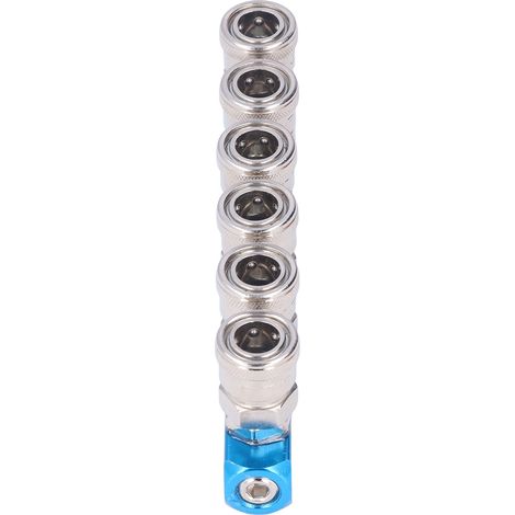 Bloc de distribution d'air G1/4, répartiteur de tuyau d'air droit, collecteur pneumatique avec connecteur SML-6 (1/5)