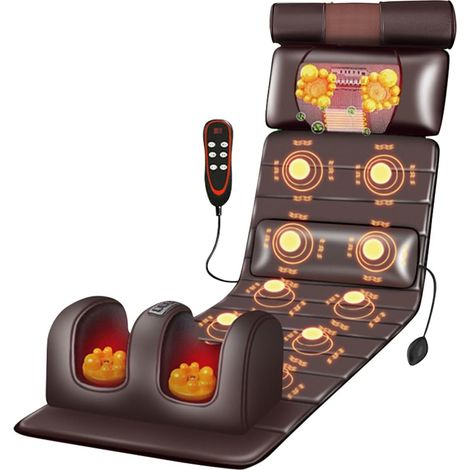 Tapis de massage avec fonction chauffante, tapis d'acupression, tapis de massage pour tout le corps, airbag lombaire réglable, coussin de massage pour soulager les douleurs au cou et au dos (1/5)