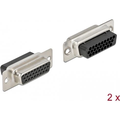 Delock Pinza de sujeciÃ³n hembra D-Sub HD 26, metal, 2 piezas