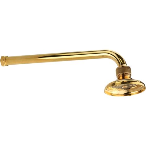 Duscharm komplett mit Duschkopf in glänzender Goldfarbe im Retro-Stil De Borri D-1830+226/D Gold (1/2)