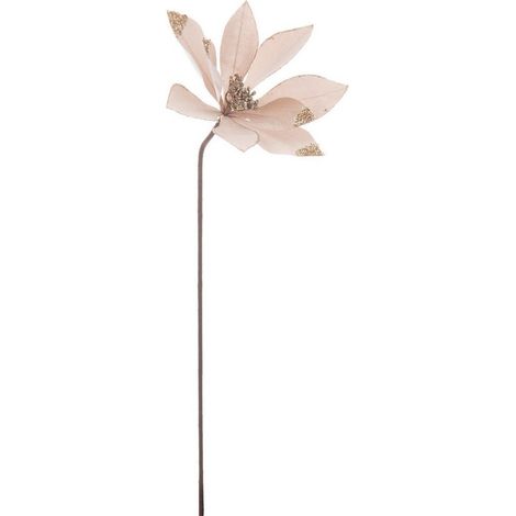 Fiore decorativo "Cleofe" poliestere color champagne per decorazione ambienti