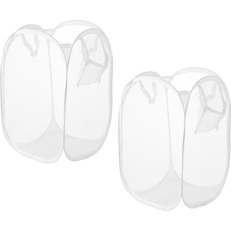 Panier À Linge Pliable - Maille Respirante - Poignée Renforcée - Pour Salle De Bain Chambre Ou Résidence Étudiante - 1 Pièce (1/5)
