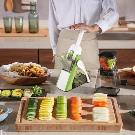 Coupe-Légumes Manuel Multi-Fonctions – Hachoir à Salade, Coupe-Pommes de Terre, Râpe à Fromage & Coupe-Frites – Sans Danger – Outil de Cuisine Pratique (1/5)