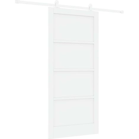 Schiebetür 93 x 202 cm Holzwerkstoff Weiß vidaXL (1/5)