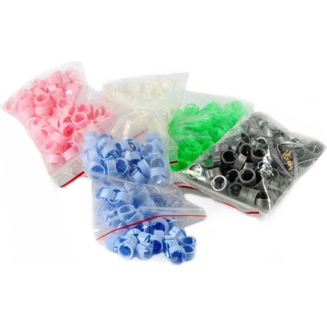 Anellini a clip in plastica D 8mm - non numerati - Rosso