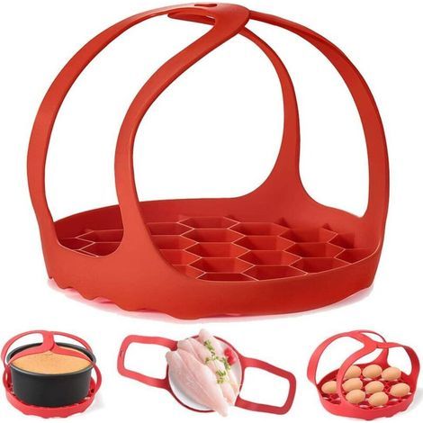 Eslinga de silicona para olla a presión, accesorio de repostería para Instant Pot/Ninja Foodi/olla multifunción de 6Qt/8Qt, utensilios de cocina anti-quemaduras, rejilla elevadora para vapor, sin BPA (1/5)