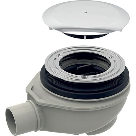Geberit Duschwannenablauf, Ablaufkappe Sperrwasserhöhe 50mm Abgang aus PP D 50mm Hochglanz verchromt Anschlussstutzen PP (1/5)