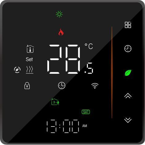 Thermostat intelligent WiFi - Thermostat d'ambiance - Programmable - Prise en charge de l'application - Commande vocale compatible avec Alexa / Google Home - Pour eau / chauffe-eau 5 A (1/5)