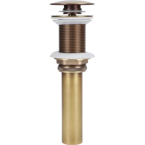Bouchon vidange lavabo – nickel brossé – sans trou – vanité pop up – salle bain – sans trop-plein (1/5)
