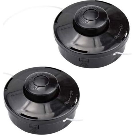 2 PCS Tonte Accessoires Fil Tête à Double Filetage Automatique Tête de Débroussailleuse Universelle Filetage M10 x 1,25, pour Coupe-herbe, Bobine de Fil de Rechange à Essence, Outil Multifonctionn (1/4)