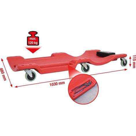 KS Tools Fahrbare Liege, L1030xB480xH115 mm