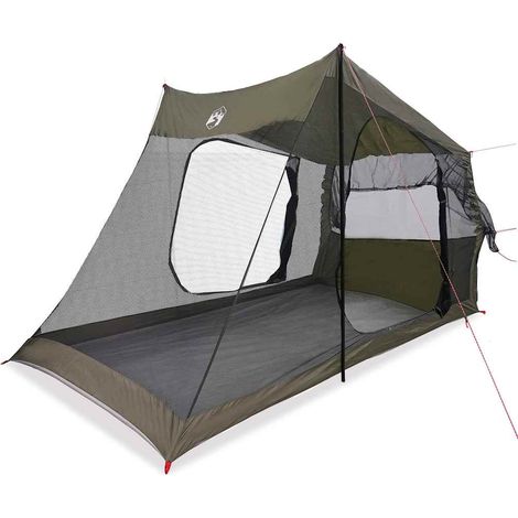 Tente de voiture 2 personnes pour véhicule polyester PU imperméable vert olive 356 x 206 x 205 cm (1/5)